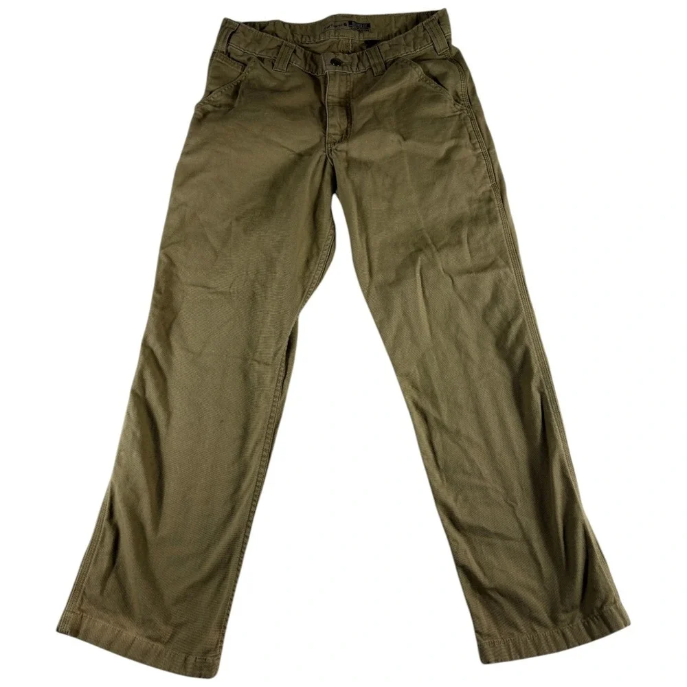 Carhartt Rugged Flex Relaxed Fit Work‎ Pants Mens 31x30 Mens Beige Straight Leg